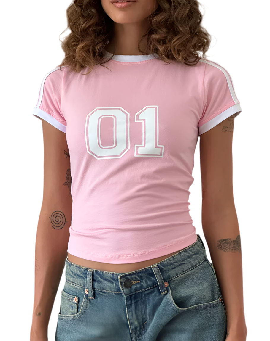 Pink Loose Cropped Jersey