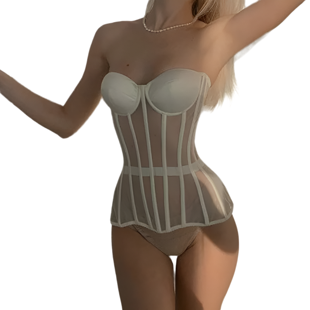 Mesh See Through Corset