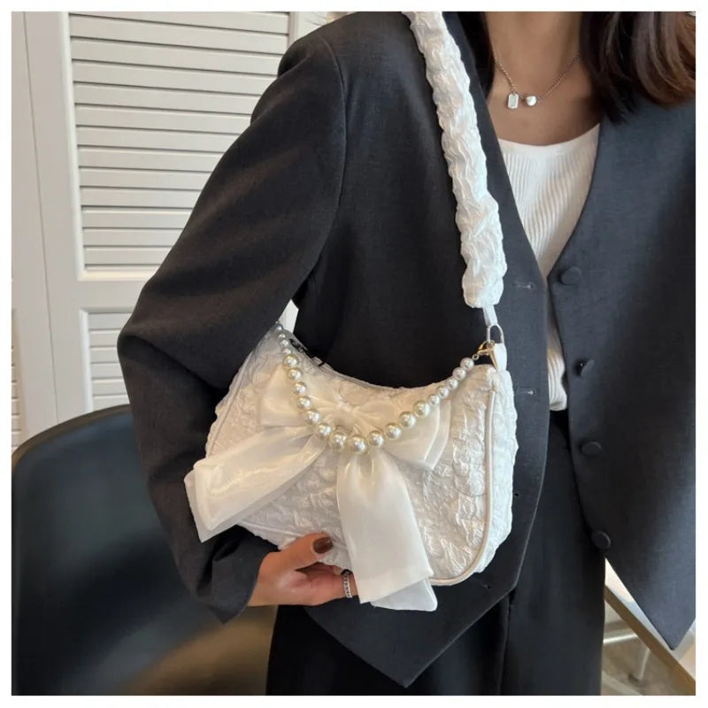 Pearl Luxury Designer Handbag Bow