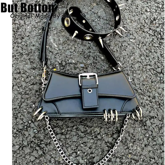 Spike Chain One Shoulder Handbag