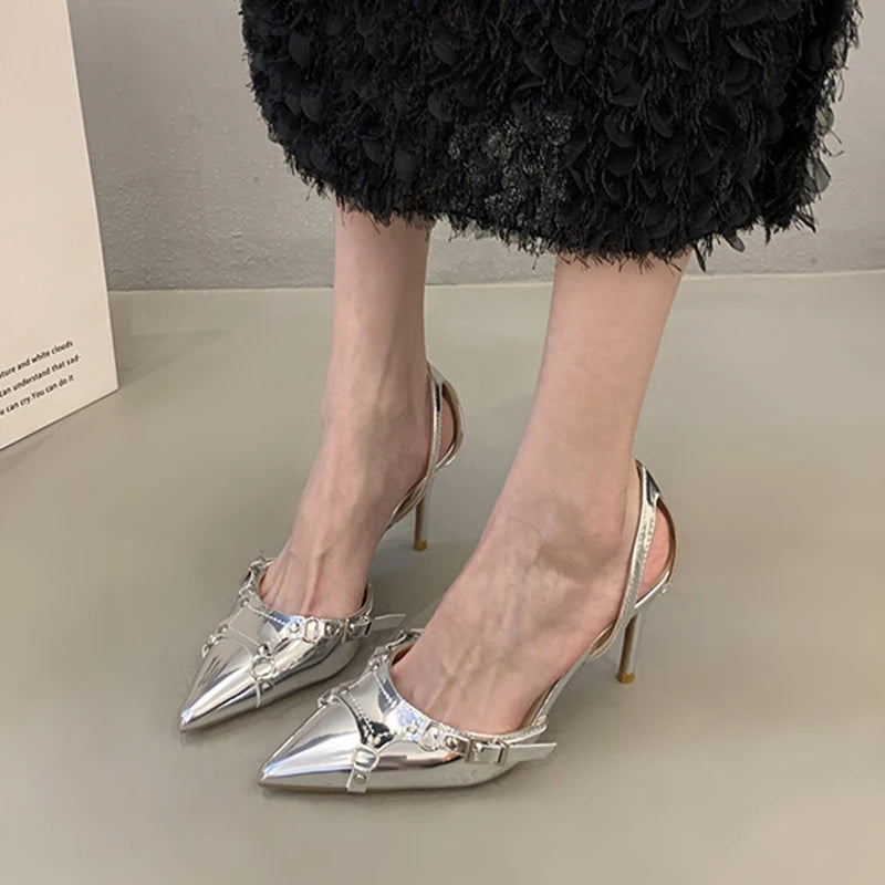 Silver High Heels