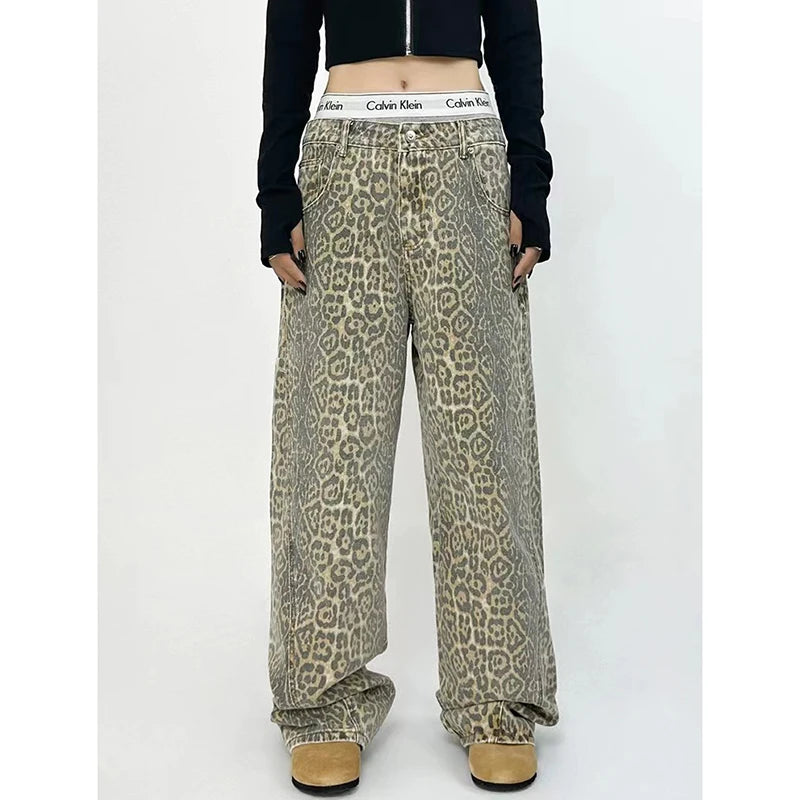 Leopard print Wide Leg Pants