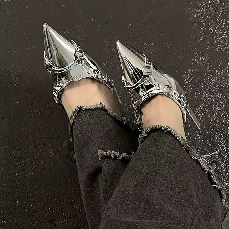 Silver High Heels