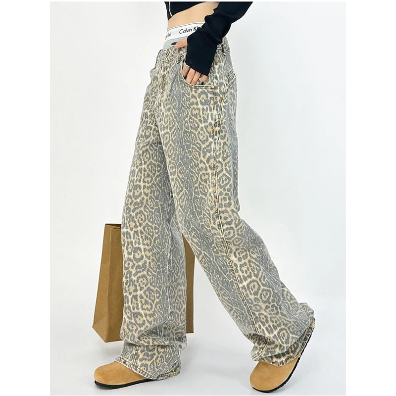 Leopard print Wide Leg Pants