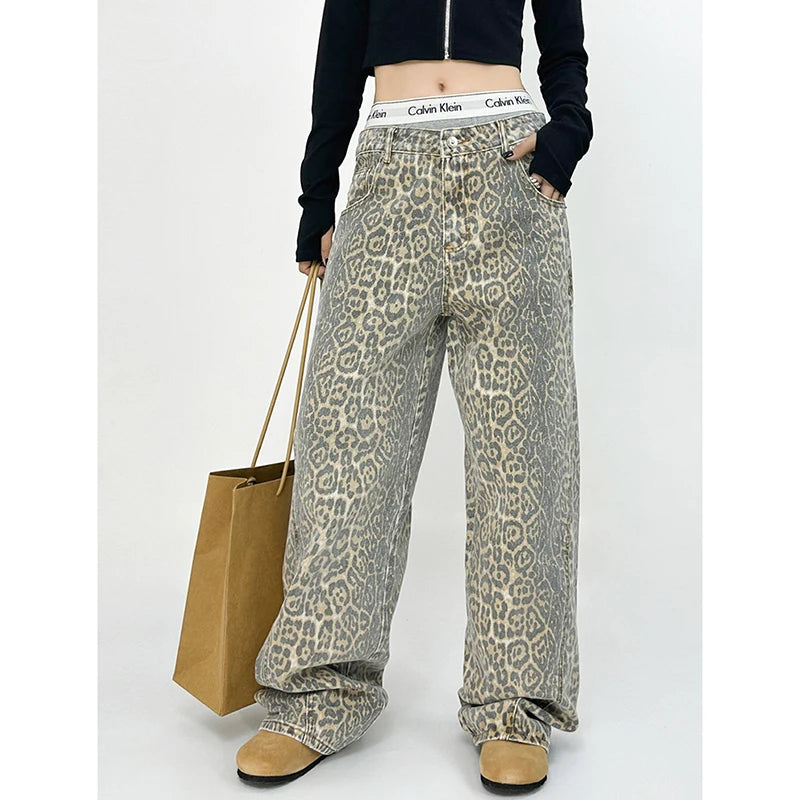 Leopard print Wide Leg Pants