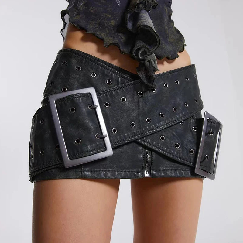 Low Belt Mini Skirt