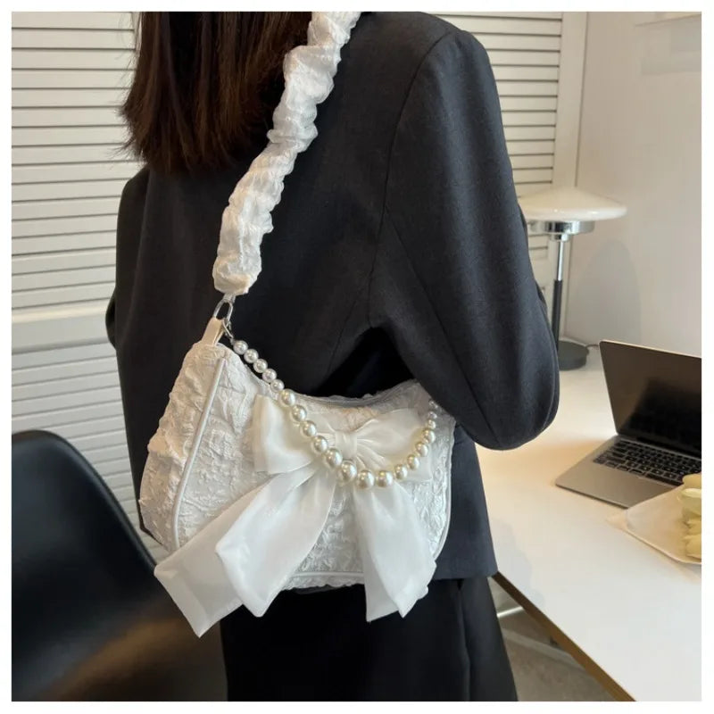 Pearl Luxury Designer Handbag Bow
