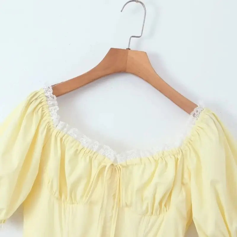 Yellow Lace Mini Dress