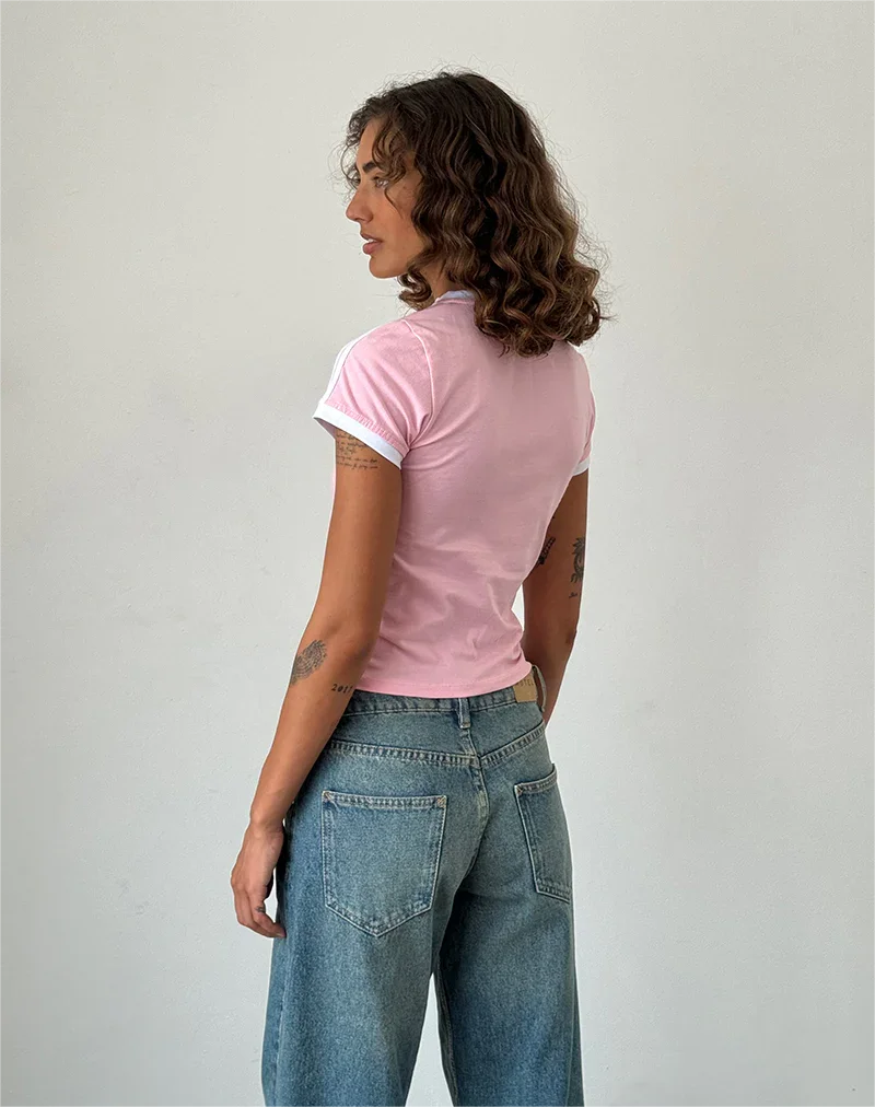 Pink Loose Cropped Jersey