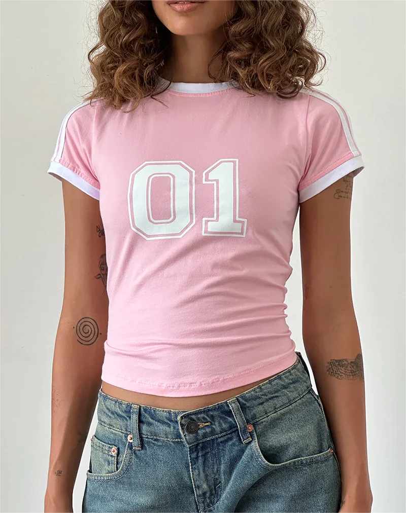 Pink Loose Cropped Jersey