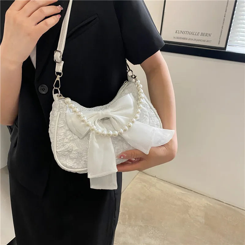 Pearl Luxury Designer Handbag Bow