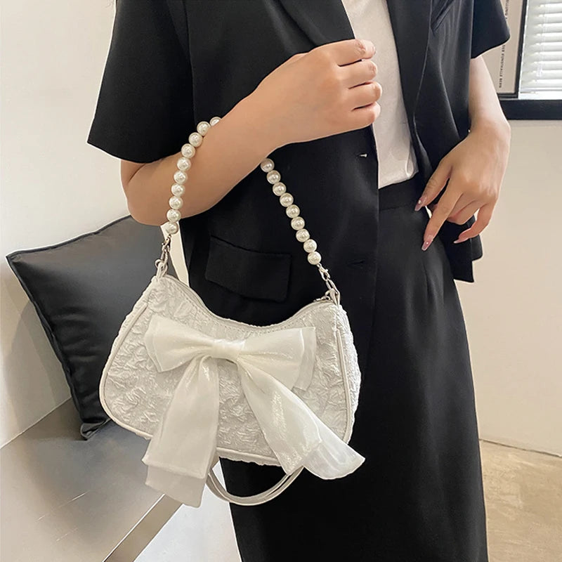 Pearl Luxury Designer Handbag Bow